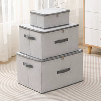 Fabric Storage Box with Zipper for Clothes, Foldable Moisture-proof Wardrobe Organizer