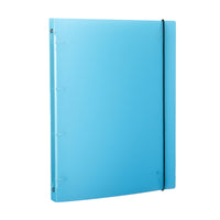 10 Pack A4 Card Binder, 4-Ring Loose Leaf Binder, Waterproof PP Card Collection Folder for Student Revision Notes, Translucent Pink/Green/Blue