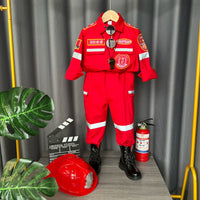 Kids' Cotton Firefighter Costume for Halloween, Role Play, and Photography