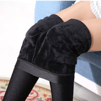 Women's Winter Warm Fleece Lined High Waist Leggings Thickened Stretchy Slim Fit Trousers