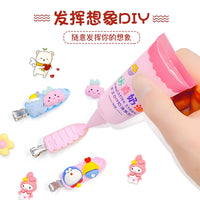 DIY Cream Glue Hair Clip & Mirror Comb Set with Storage Box