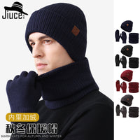Knitted Beanie Hat Scarf and Gloves Set for Winter, Fleece Lined Windproof Warm Casual Kit for Men and Women