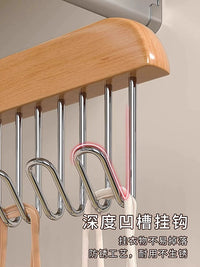 Wooden 8-Hook Hanger for Camisoles and Bras, Multi-functional Space-Saving Organizer for Home and Dorm