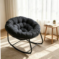 Luxury Round Rattan Rocking Chair for Living Room Balcony