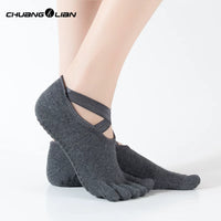 Professional Non-Slip Toeless Yoga Pilates Socks with Grip