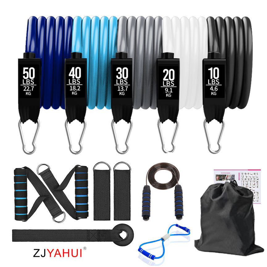 11-Piece Resistance Band Set for Fitness and Exercise, TPE Latex Pull Ropes for Indoor Workouts