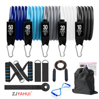11-Piece Resistance Band Set for Fitness and Exercise, TPE Latex Pull Ropes for Indoor Workouts