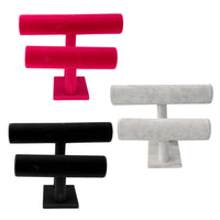 Two-Tier Velvet Bracelet & Watch Display Stand for Jewelry Organization