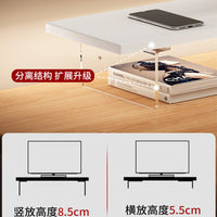 Acrylic Monitor Stand Riser for Desktop Computer and Laptop, Office Desk Organizer Shelf