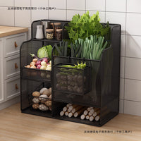 Multi-layer Kitchen Storage Rack with Fruit Vegetable Baskets and Wheels