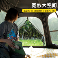 Portable Hexagonal Pop-Up Camping Tent with Rainproof Blackout Coating