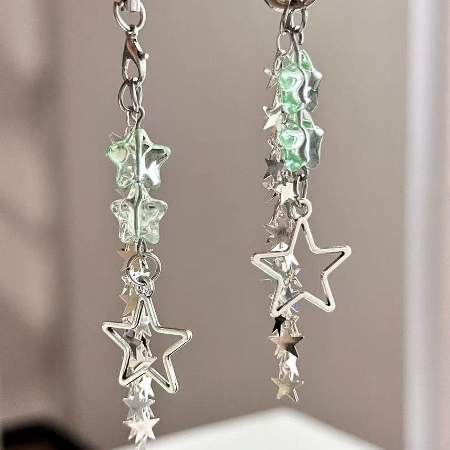Mint Green Star Phone Charm & Keychain for Journals and Card Holders