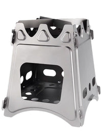 Portable Titanium Alloy Wood Burning Camping Stove for Outdoor BBQ and Backpacking