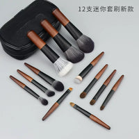 Mini Portable Makeup Brush Set with Soft Synthetic Bristles for Travel Eyeshadow and Full Face Application