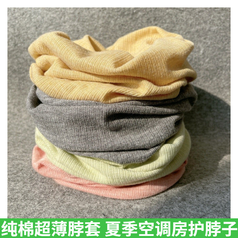 Ultra-Thin Cotton Neck Warmer for Men and Women, Neck Gaiter for Cold Weather, Air-Conditioned Rooms, and Sun Protection