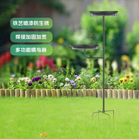 Vintage Wrought Iron Bird Feeder and Bath for Garden