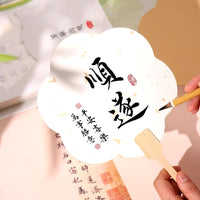 Thickened Xuan Paper Round Fan for Calligraphy and Painting, Half-Sized Raw Antique Style Blank Fan