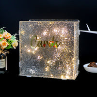 Acrylic Wavy Stone Texture Wedding Card Box Ballot Collection Postcard Holder