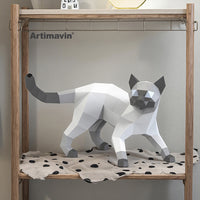 DIY 3D Cat Paper Sculpture Model Craft Kit