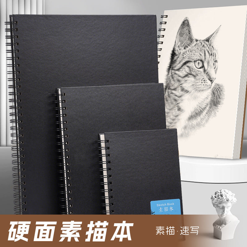 Hardcover Sketchbook A3/A4/A5, 80 Sheets, 100gsm Paper, Black