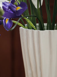 French Vintage White Ceramic Vase for Home Decor and Flower Arrangements