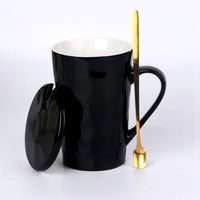 Minimalist Ceramic Constellation Mug with Lid and Spoon, 401-500ml