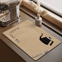 Absorbent Diatomite Countertop Drying Mat for Coffee Maker, Cups and Dishes