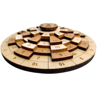 Wooden 3D Puzzle Brain Teaser for Adults - 50-Digit Turntable High IQ Challenge