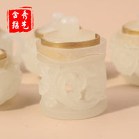 Luminous Stone Hollow Carved Lotus Sachet Pendant for DIY Crafts Keychains