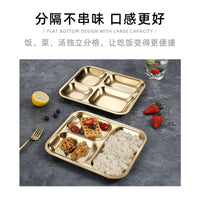 Stainless Steel Divided Lunch Tray for School, Factory, and Commercial Use