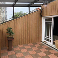 Outdoor PE Wood Plastic Composite Decking Tiles for Garden Patio Balcony, 300x300mm Interlocking WPC Boards