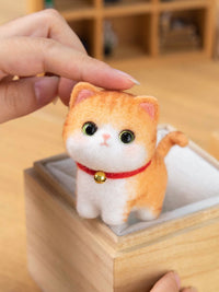 DIY Wool Felt Needle Felting Kit for Cat Doll Ornaments