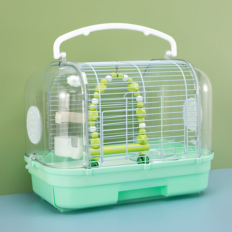Portable Bird Carrier Cage for Parakeets, Peonies, Sun Conures, and Large Parrots - High-Grade Metal Travel Cage