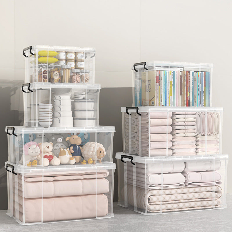 Thickened Transparent Storage Box with Lid for Clothes Toys