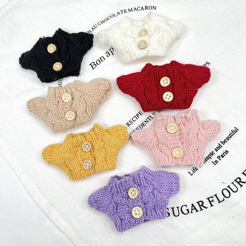 Cotton Doll West Highland Terrier Bear Outfit Replacement Set Double-Button Knitted Sweater