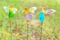 Vintage Iron Butterfly Angel Garden Stake for Yard and Balcony Decor