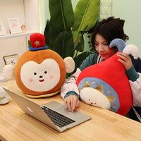 Circus Clown Plush Pillow Blanket Series with Cute Expressions, Elephant Hot Air Balloon Design, Children's Day Gift