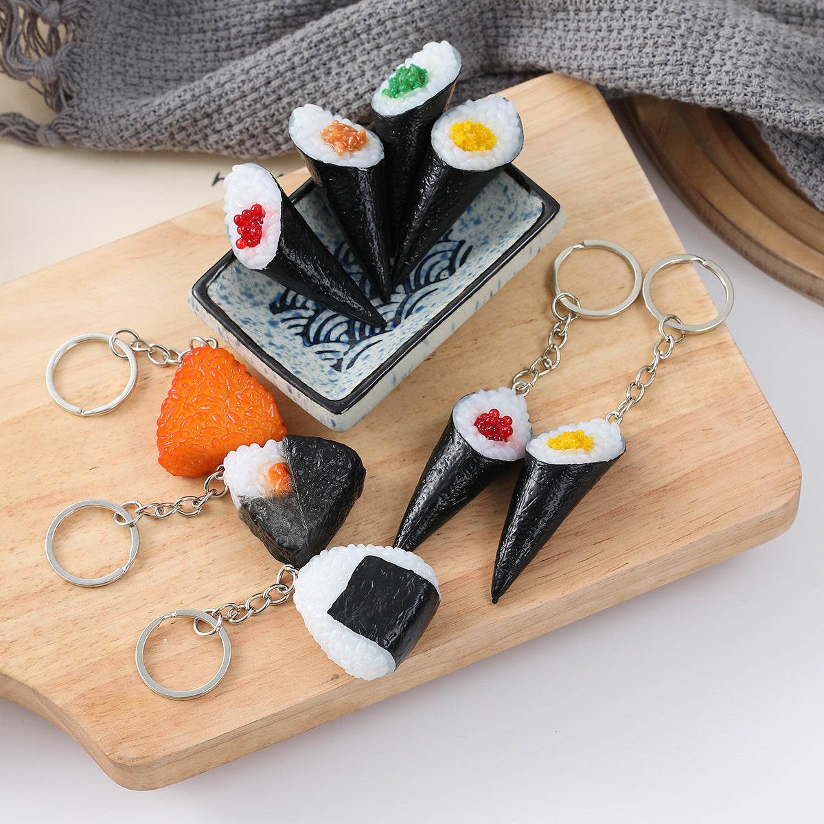Realistic Sushi & Onigiri Keychain Bag Charm