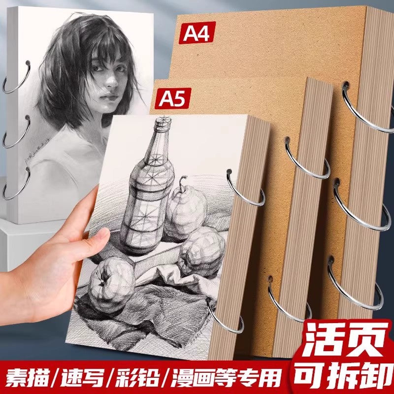 Sketchbook Set for Artists, Thickened Blank Pages, Detachable Loose-Leaf Design, Portable for Drawing and Art