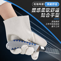 Canvas Work Gloves for Welding and General Protection, Thickened Wear-Resistant Safety Gloves