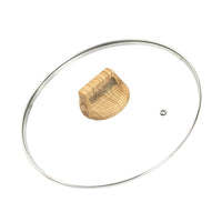 Food-Grade Tempered Glass Pot Lid with Stainless Steel Rim and High-Temperature Resistant Handle