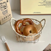 Nordic Retro Iron Art Fruit Basket for Desktop Storage and Snacks