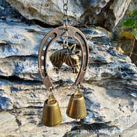 Vintage Horseshoe Bell Wind Chime Pendant for Home Decor