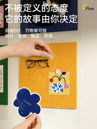 Dopamine Felt Board Wall Stickers for Photo Display - Memphis Style Self-Adhesive Square Felt Panels