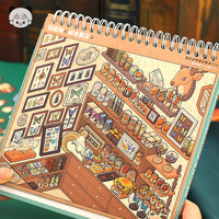 Tirado Miniature Scene Collection Book 3D Sticker Set for Diorama and Crafting
