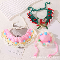 Hand-Knitted Pet Collar Scarf for Cats & Small Dogs