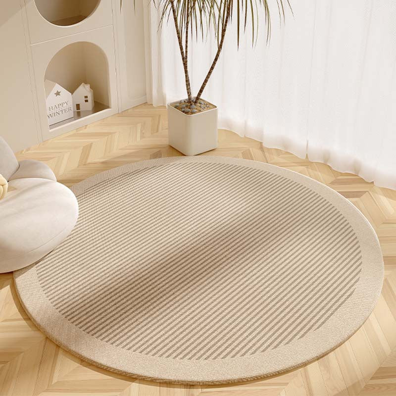 Wabi-Sabi Style Faux Cashmere Round Rug for Living Room Bedroom Study