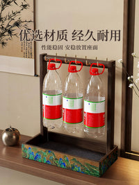 Modern Solid Wood Calligraphy Brush Holder Rack for Desk Organization