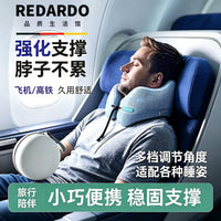 Memory Foam Travel Neck Pillow with EVA Storage Case for Airplanes, Trains, and Cars
