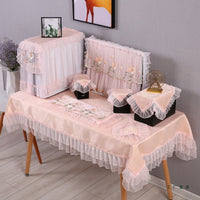 Lace Computer Monitor Dust Cover for Desktop All-in-One PCs, Rural Style Decorative Screen Protector